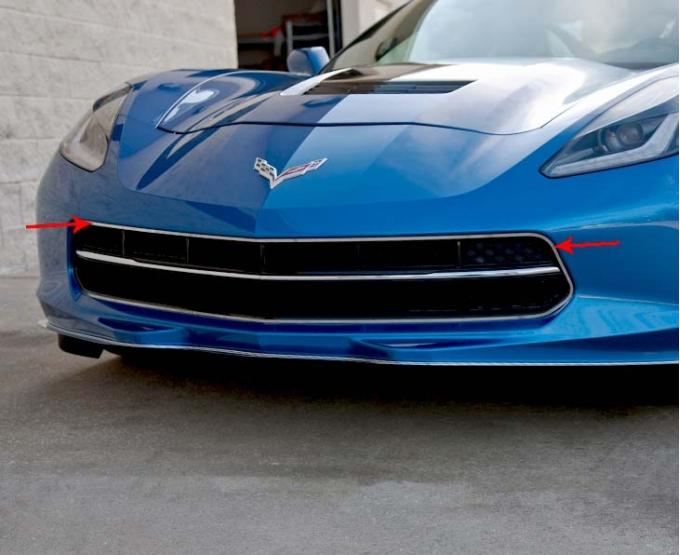 American Car Craft 2014-2019 C7 Corvette Stingray - Front Grille Factory Trim Ring, Polished Stainless Steel 052056