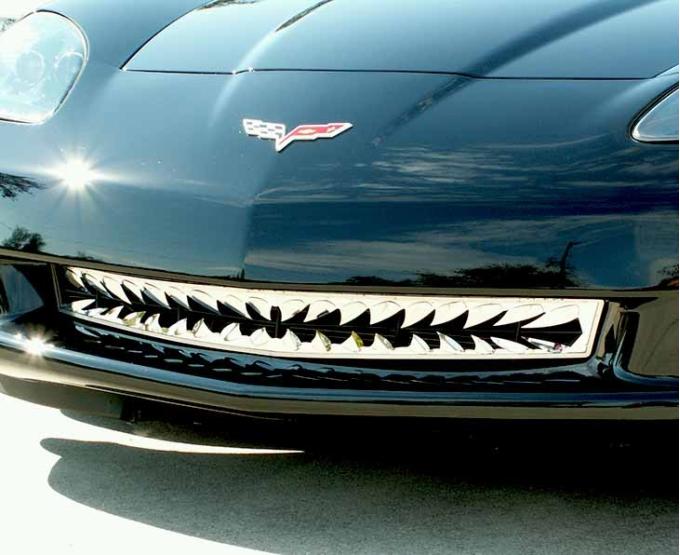 American Car Craft 2005-2013 C6 Corvette - Shark Tooth Style Front Grille, Polished Stainless Steel 042039