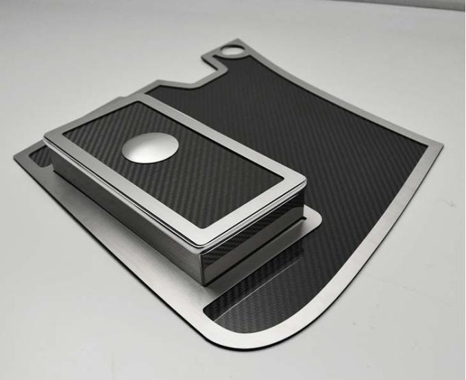 American Car Craft 1997-2004 C5/Z06 Corvette - Real Carbon Fiber Battery/Fuse Box Cover, With Brushed Trim 033089