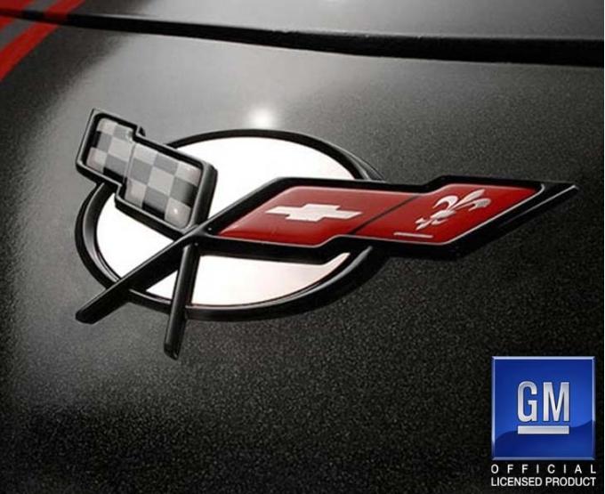 American Car Craft 1997-2004 C5/Z06 Corvette - Emblem Inserts Front and Rear 8Pc, Polished Stainless 032036