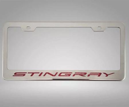 American Car Craft 2020-2024 C8 Corvette - STINGRAY Style License Plate Frame, Choose Color Inlay 882018