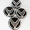 American Car Craft 2020-2024 C8 Corvette Coupe - Cap Cover Set 4pc Carbon Fiber Inserts with Stainless Crossed Flags Logo, Polished/Brushed Finish 883049