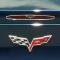American Car Craft 2005-2013 C6 Corvette - 5th Brake Light Trim Crossed Flags Style, Polished Stainless Steel 042115