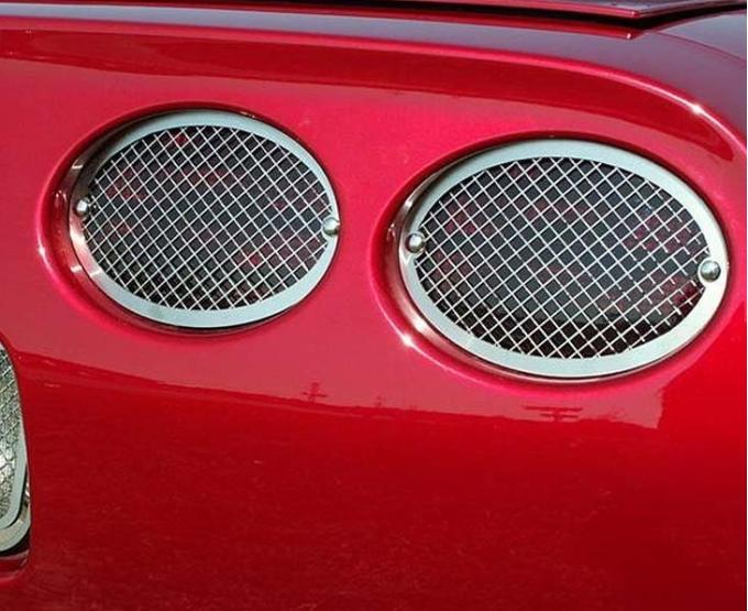 American Car Craft 1997-2004 C5/Z06 Corvette - Taillight Grilles Laser Mesh 4Pc, Stainless Steel 032027