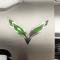 American Car Craft 2014-2019 C7 Corvette - Alternator Cover Crossed Flags Emblem, Stainless Steel, Choose Color 053091