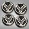 American Car Craft 2020-2024 C8 Corvette Coupe - Cap Cover Set 4pc Carbon Fiber Inserts with Stainless Crossed Flags Logo, Polished/Brushed Finish 883049