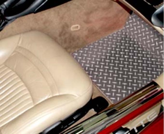 American Car Craft 1999-2004 C5/Z06 Corvette - Diamond Plate Floor Mats 2Pc specify year, Polished Aluminum 031001