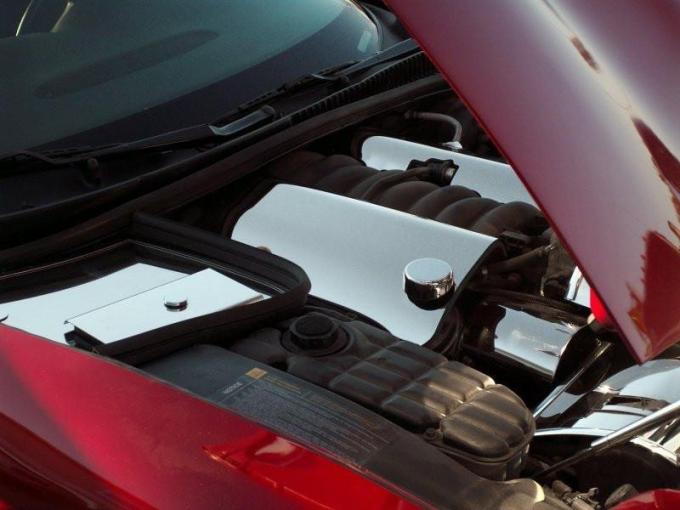 American Car Craft 1999-2004 C5/Z06 Corvette - Fuel Rail Covers Replacement Style with Cap Cover, Polished Stainless 033048