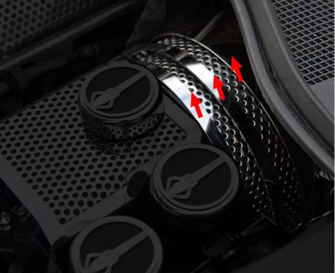 American Car Craft 2014-2019 C7 Z06/ZR1/Grand Sport - Brake Booster Cover Perforated 3Pc, Stainless Steel (Brushed Finish) 053067