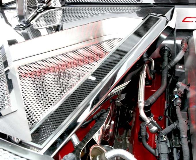 American Car Craft 2020-2024 C8 Corvette Coupe - Rear Crossmember Covers with Carbon Fiber Top Plate 2Pc 883026