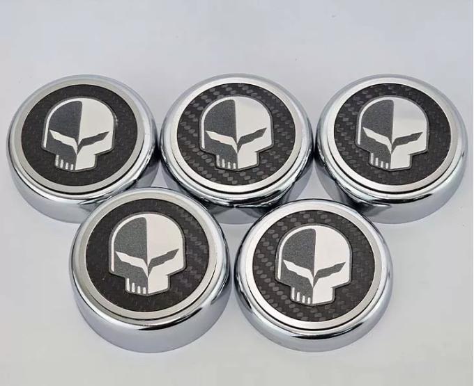 American Car Craft 2014-2019 C7 Stingray Z06/ZR1/Grand sport - Fluid Cap Covers JAKE Style Real Carbon Fiber (Automatic Transmission 5pc) 053139