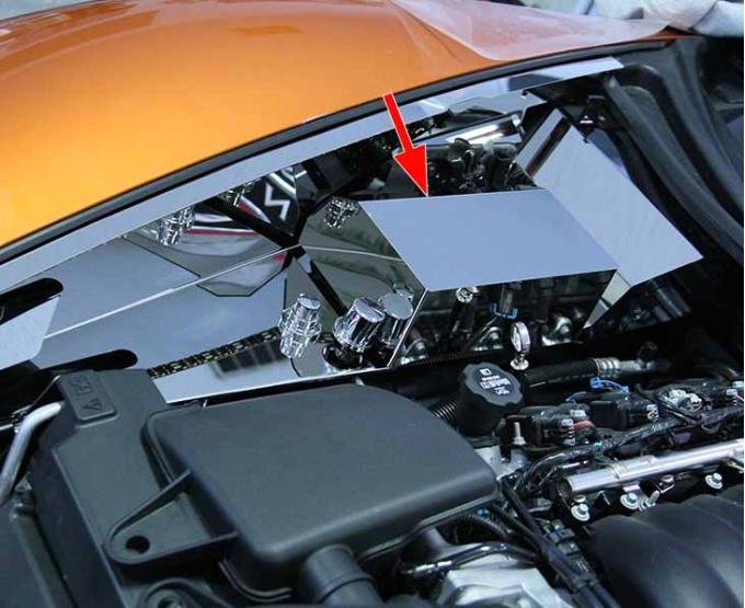 American Car Craft 2005-2013 C6 Corvette - Fuse Box Cover, Polished Stainless Steel 043008