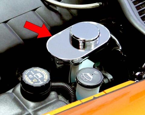 American Car Craft 2009-2013 C6 Corvette - Brake Master Cylinder Cover with Cap Cover (2009-13 only), Polished Stainless 043010