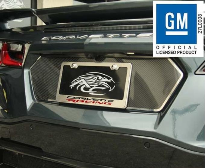 American Car Craft 2020-2024 C8 Corvette - CORVETTE RACING Style License Plate Frame, Stainless Steel 882009