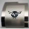 American Car Craft 1997-2004 C5 Corvette - Deluxe Alternator Cover with Crossed Flags Carbon Fiber Vinyl Inlay, Polished and Brushed Finish 033084