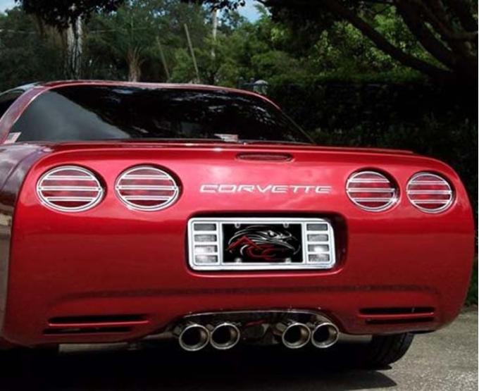 American Car Craft 1997-2004 C5/Z06 Corvette - Taillight Grilles Slotted 4Pc, Polished Stainless Steel 032046