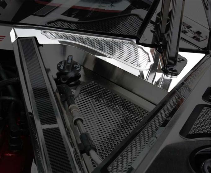 American Car Craft 2020-2024 C8 Corvette Coupe - Rear Cowl Covers, Stainless Steel (Carbon Fiber Insert) 883023
