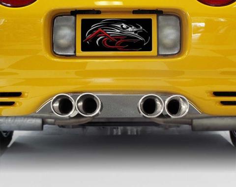 American Car Craft 1997-2004 C5/Z06 Corvette - Exhaust Filler Panel for Borla Stinger Quad Oval Tips, Polished Stainless 032008
