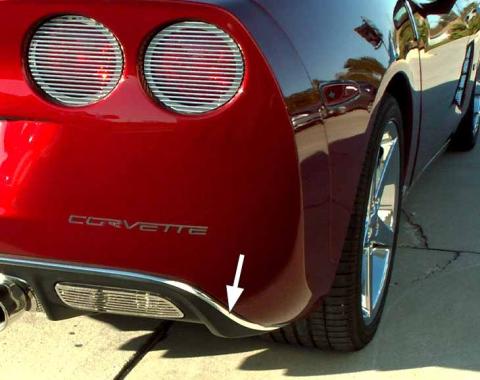 American Car Craft 2005-2013 C6 Corvette - Rear Valance Trim, Classic Chrome 042035