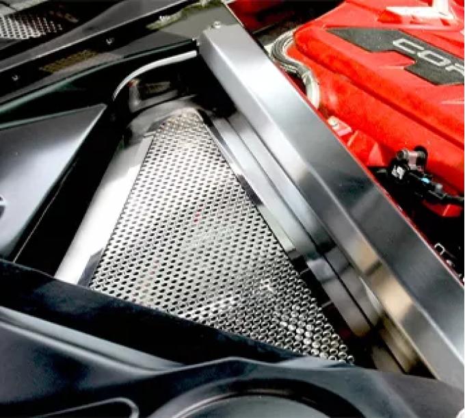 American Car Craft 2020-2024 C8 Corvette Coupe - Perforated Header Guard Cover Kit with Rear Crossmember Covers (Polished Finish) 883040