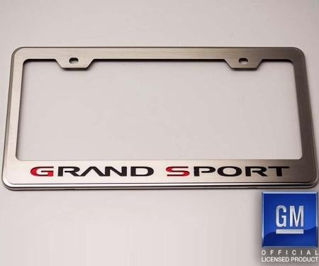 American Car Craft 2006-2013 C6/GS Corvette - License Plate Frame Grand Sport Style, Stainless Steel 042132