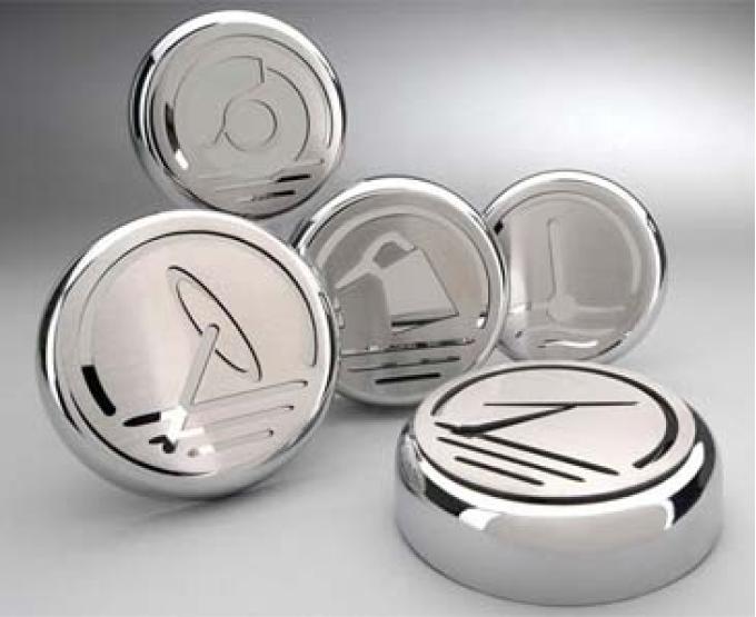 American Car Craft 1997-2004 C5 Corvette - Executive Series Fluid Cap Covers 5Pc Set, Automatic Transmission 033045