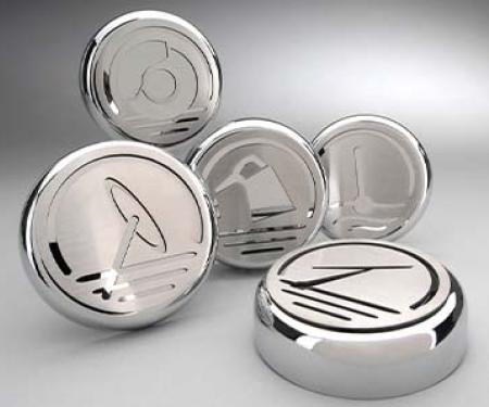 American Car Craft 2005-2013 C6 Corvette - Executive Series Fluid Cap Cover 5Pc Set, Automatic Transmission 043046
