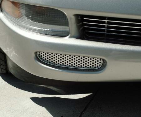 American Car Craft 1997-2004 C5/Z06 Corvette - Front Brake Vent Grilles 2Pc, Perforated Stainless Steel 032017