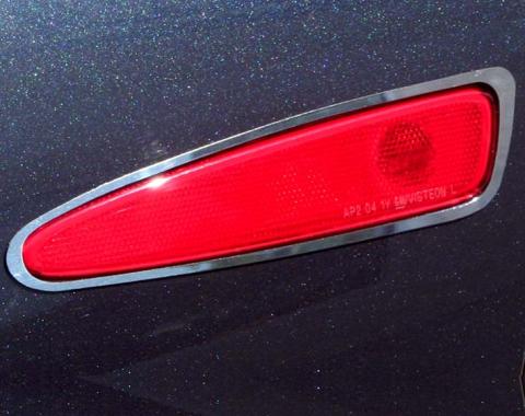American Car Craft 2006-2013 C6 Corvette - Side Marker Light Trim 4Pc, Polished Stainless Steel 042066
