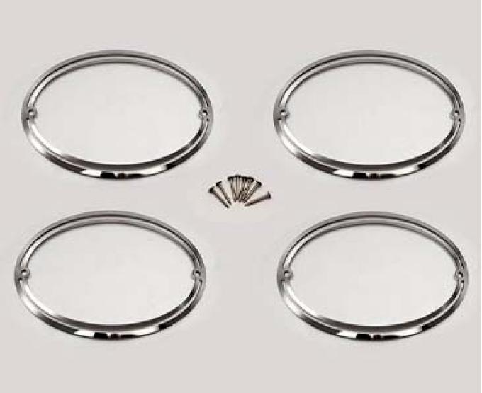 American Car Craft 1997-2004 C5/Z06 Corvette - Taillight Trim Rings 4Pc, Polished Finish 032053