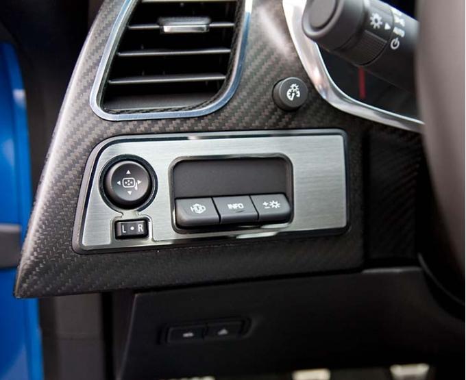 American Car Craft 2014-2019 C7 Corvette - Mirror Control/ HUD Trim Plate, Brushed Stainless Steel (Coupe) 051013
