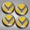 American Car Craft 2020-2024 C8 Corvette Coupe - Cap Cover Set 4pc Carbon Fiber Inserts with Stainless Crossed Flags Logo, Polished/Brushed Finish 883049
