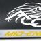 American Car Craft 2020-2024 C8 Corvette - License Plate Frame MID-ENGINE Black Base, Brushed Stainless, Choose Color Inlay 882010