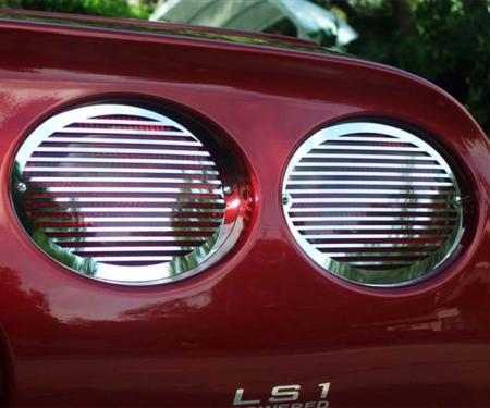 American Car Craft 1997-2004 C5/Z06 Corvette - Taillight Grilles Billet Style 4Pc, Stainless Steel 032045