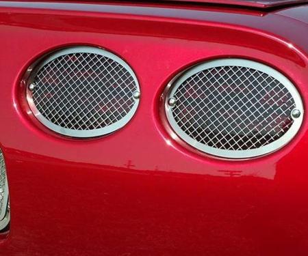 American Car Craft 1997-2004 C5/Z06 Corvette - Taillight Grilles Laser Mesh 4Pc, Stainless Steel 032027