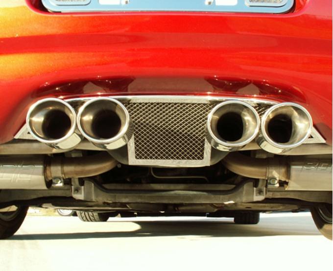 American Car Craft 1997-2004 C5/Z06 Corvette - Exhaust Filler Panel for Stock Exhaust Laser Mesh, Polished Stainless 032006