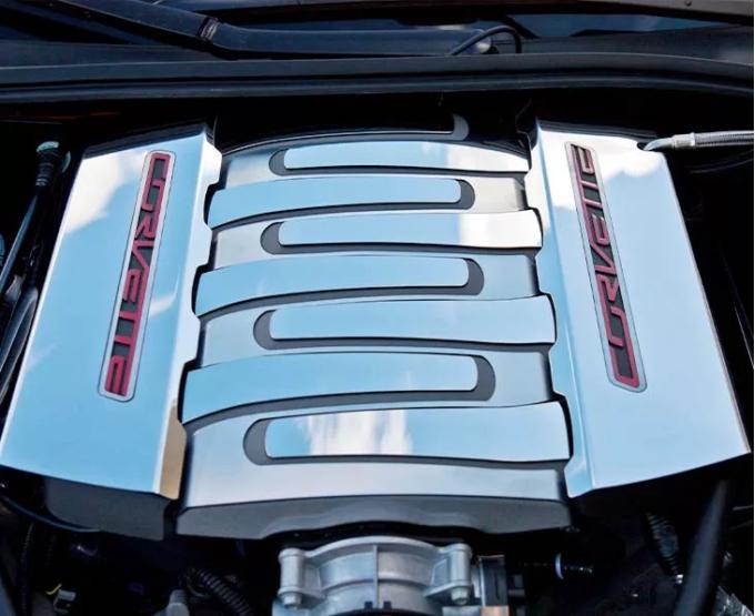American Car Craft 2014-2019 C7/Z51 Corvette Stingray - Fuel Rail Covers Factory Overlay 2Pc, Stainless Polished/Brushed Trim 053003