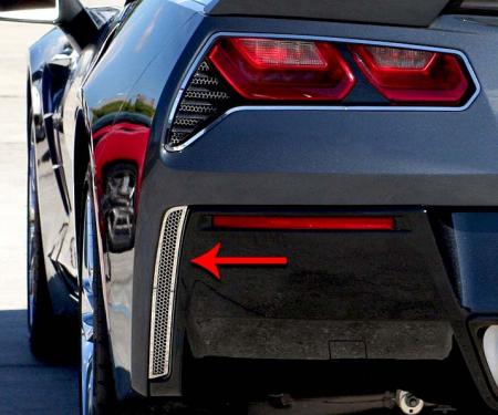 American Car Craft 2014-2019 C7 Corvette Stingray - Matrix Series Alumi-Steel Rear Valance Vent Grilles 2Pc, Aluminum/Stainless Steel 052004