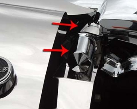 American Car Craft 2005-2007 C6 Corvette - Throttle Body Motor Cover 2Pc, Polished Stainless & Chrome 043109