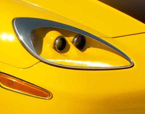 American Car Craft 2005-2013 C6 Corvette - Headlight Eyebrow Kit 2Pc, Chrome-Plated ABS 042032