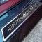 American Car Craft 2020-2024 C8 Corvette - Replacement Door Sills Carbon Fiber with Brushed Stainless Steel 'Stingray' Style Insert Carbon Fiber, Choose Vinyl Inlay Color 881009