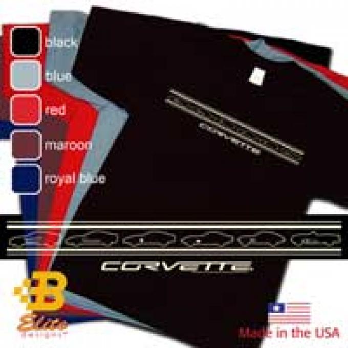 Corvette Generation Stripe American Made Tee Shirt, Royal Blue