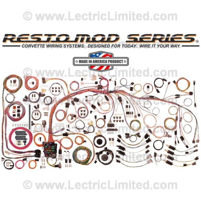 Lectric Limited 1968-1976 Chevrolet Corvette Restomod Series Wiring Harness System VCU6876