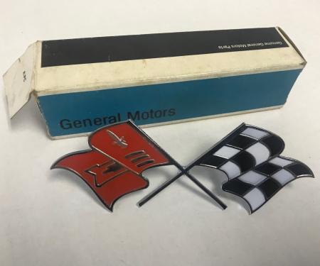 GM 1957-1960 Corvette Crossed-Flags Emblem, Side Fender, NOS 3767507