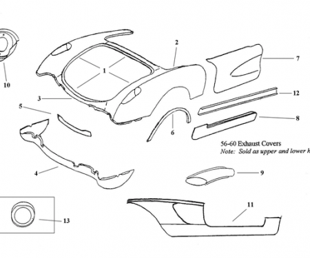 Corvette Rear Lower Valance Panel, 1956-1960