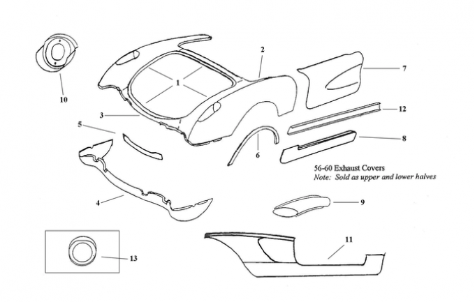 Corvette Bonding Strip, Valance Panel, Rear Lower, 1958-1960