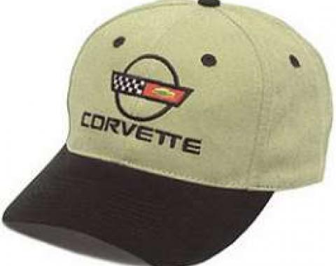 C4 Corvette Black & Khaki Low Profile Brushed Twill Hat
