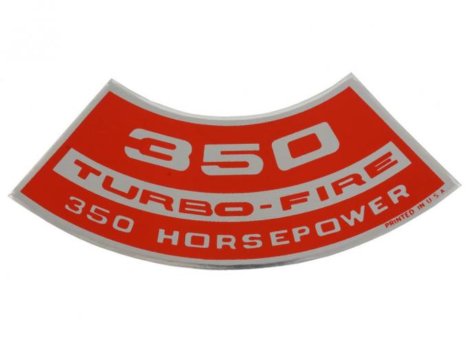 Corvette Air Cleaner Decal, 350ci/350HP, 1969-1970