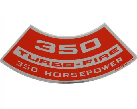 Corvette Air Cleaner Decal, 350ci/350HP, 1969-1970