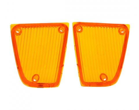 Trim Parts 1972 Chevrolet Corvette Amber Parking Light Lens, Pair A5310